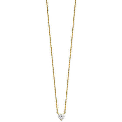 LGGN 14ky Heart Certified Lab Grown VS/SI+ G+ Complete Diamond Pendant with Chai