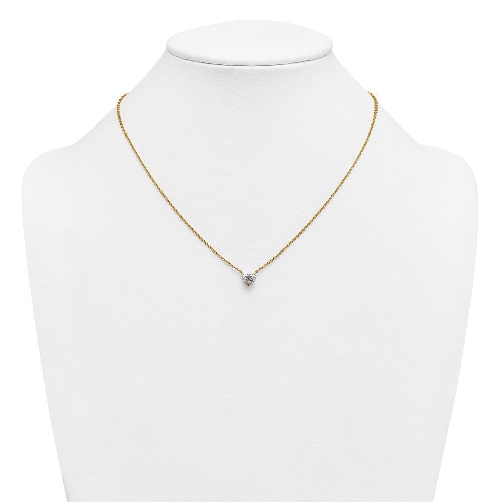 LGGN 14ky Heart Certified Lab Grown VS/SI+ G+ Complete Diamond Pendant with Chai