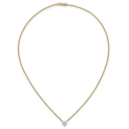 LGGN 14ky Heart Certified Lab Grown VS/SI+ G+ Complete Diamond Pendant with Chai