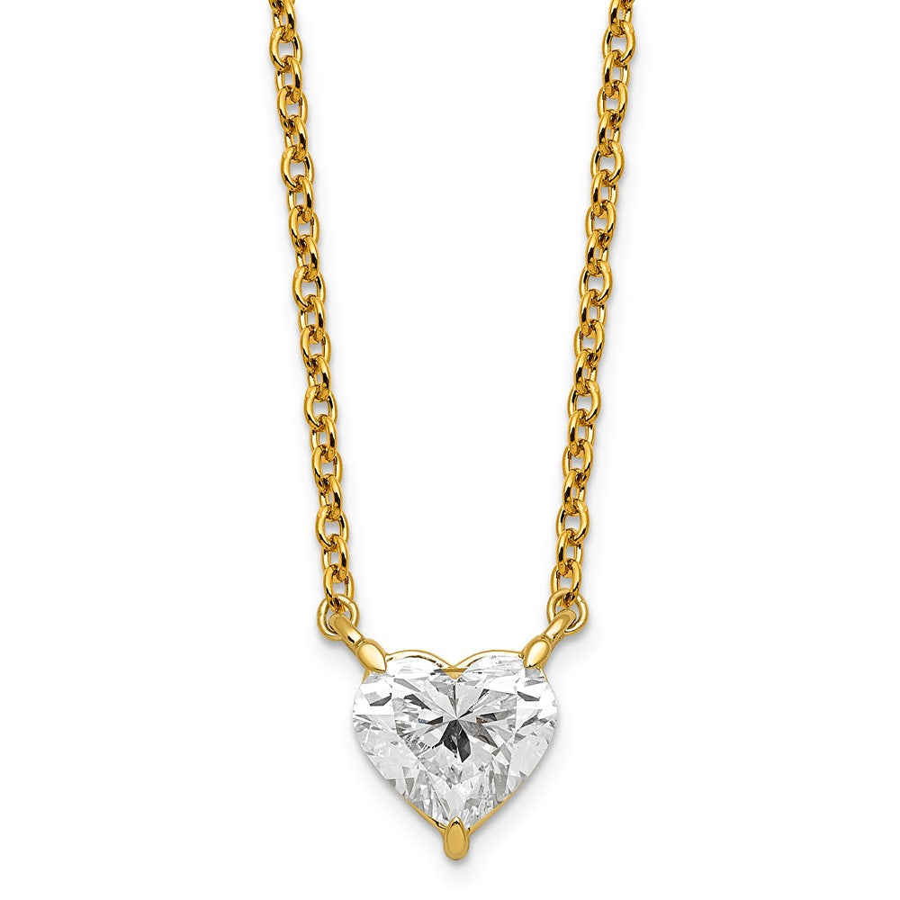 LGGN 14ky Heart Certified Lab Grown VS/SI+ G+ Complete Diamond Pendant with Chai