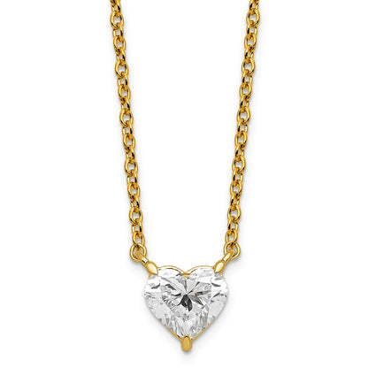 LGGN 14ky Heart Certified Lab Grown VS/SI+ G+ Complete Diamond Pendant with Chai