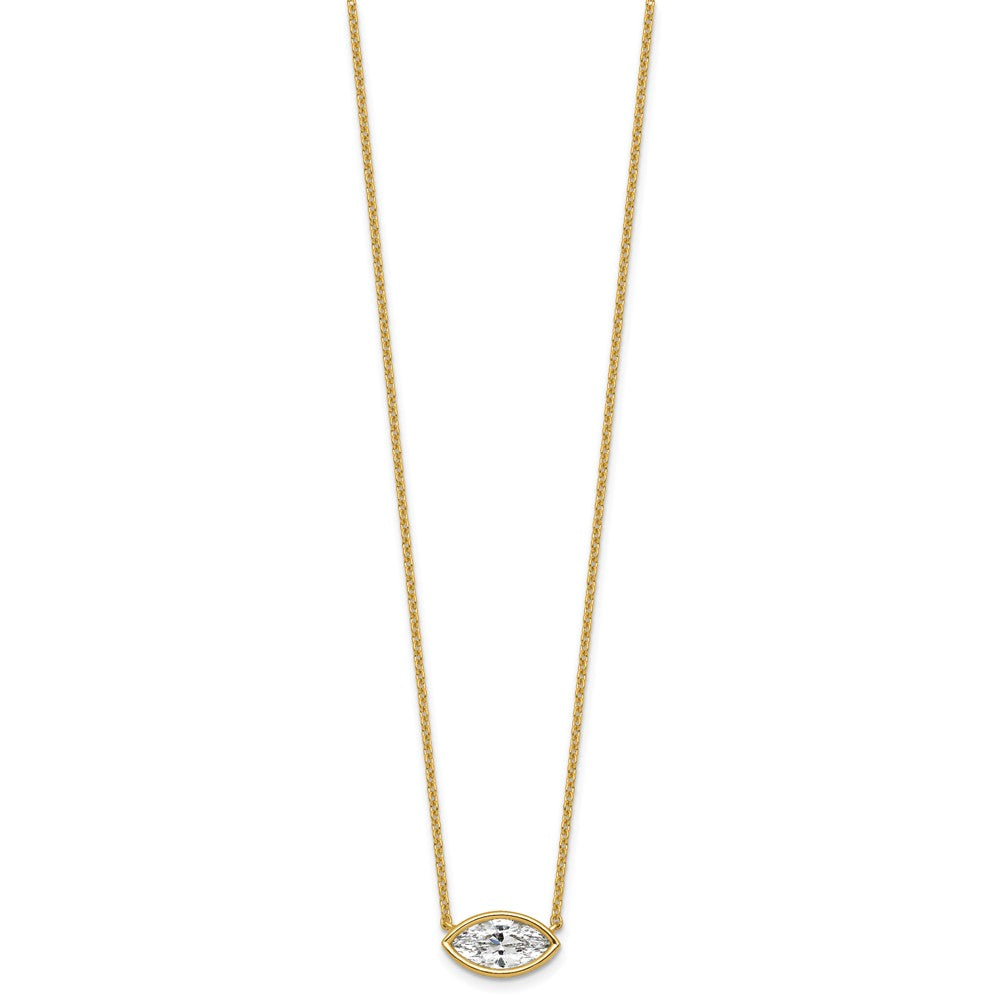 LGGN 14ky Marquise Certified Lab Grown VS/SI+ G+ Complete Diamond Pendant with C