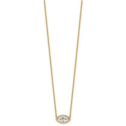 LGGN 14ky Marquise Certified Lab Grown VS/SI+ G+ Complete Diamond Pendant with C