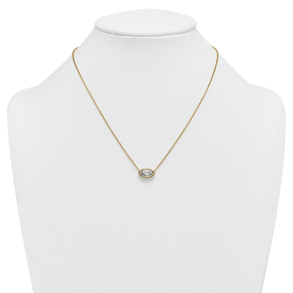 LGGN 14ky Marquise Certified Lab Grown VS/SI+ G+ Complete Diamond Pendant with C