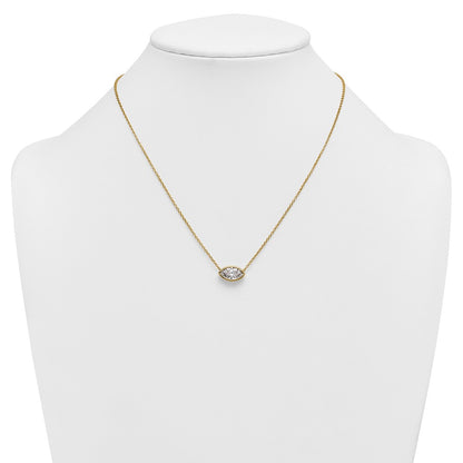 LGGN 14ky Marquise Certified Lab Grown VS/SI+ G+ Complete Diamond Pendant with C