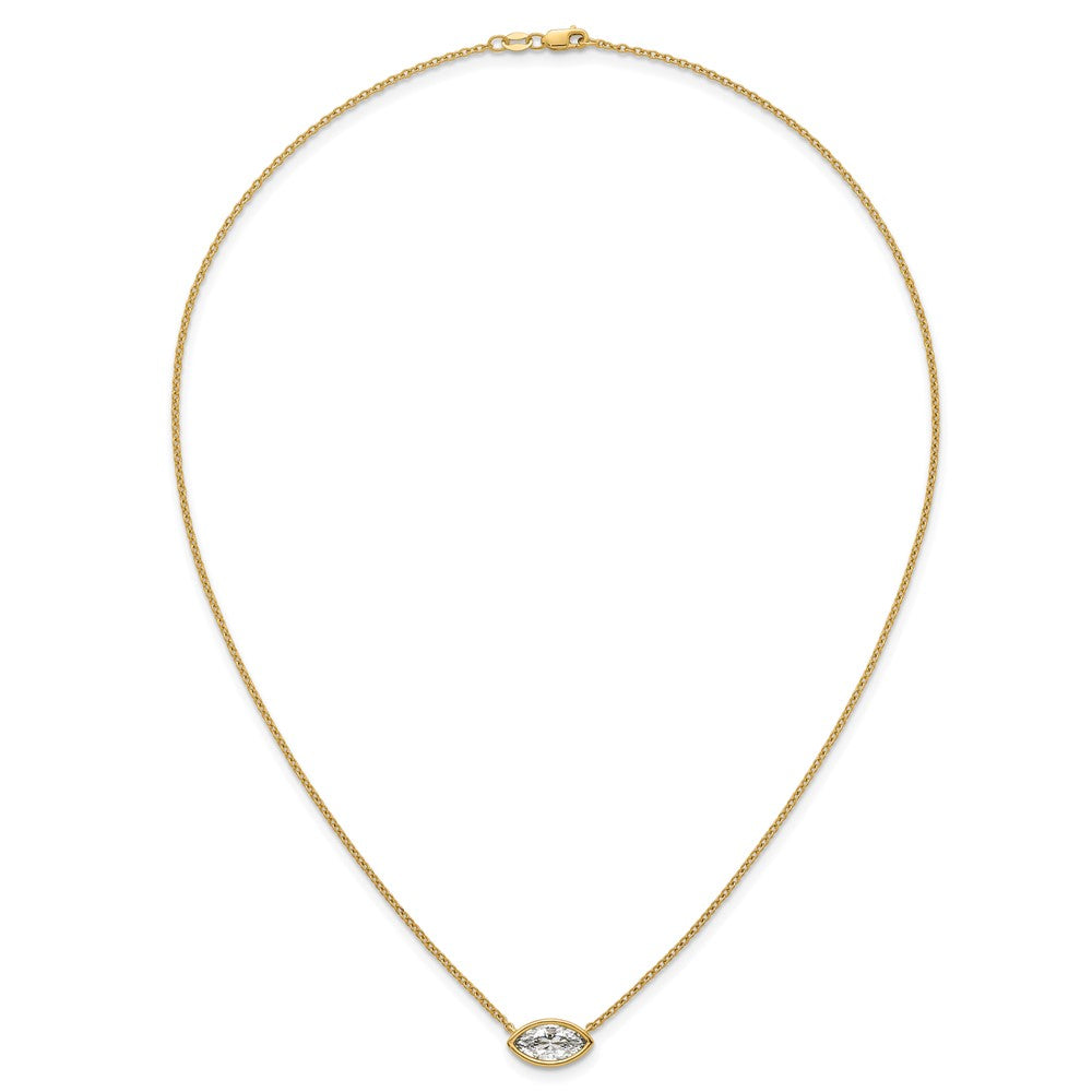 LGGN 14ky Marquise Certified Lab Grown VS/SI+ G+ Complete Diamond Pendant with C