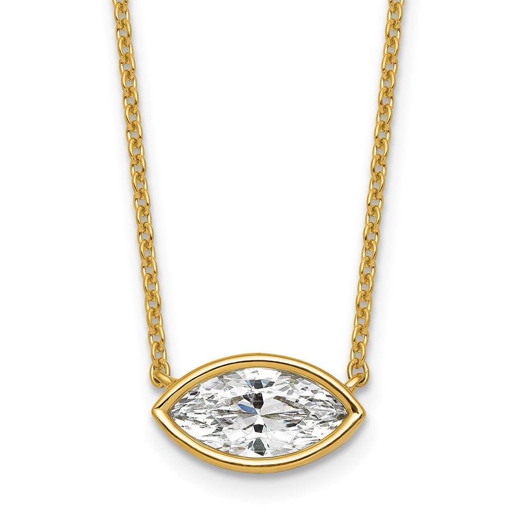 LGGN 14ky Marquise Certified Lab Grown VS/SI+ G+ Complete Diamond Pendant with C