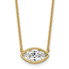 LGGN 14ky Marquise Certified Lab Grown VS/SI+ G+ Complete Diamond Pendant with C