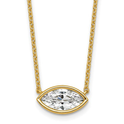 LGGN 14ky Marquise Certified Lab Grown VS/SI+ G+ Complete Diamond Pendant with C