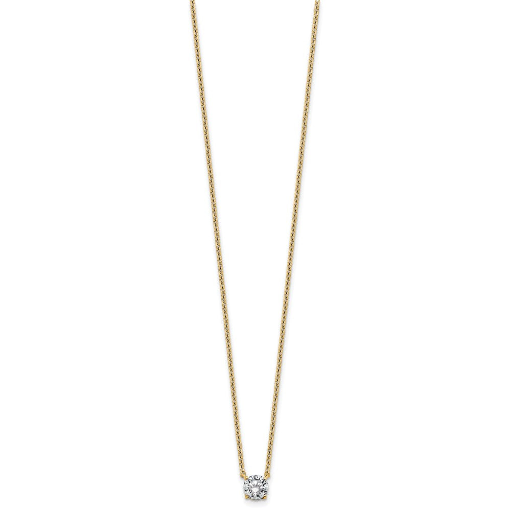 LGGN 14k 1/2 carat Lab Grown Diamond VS+ F+ Round Complete Four Prong 18 inch Solitaire Necklace