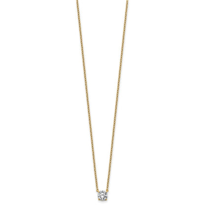 LGGN 14k 1/2 carat Lab Grown Diamond VS+ F+ Round Complete Four Prong 18 inch Solitaire Necklace