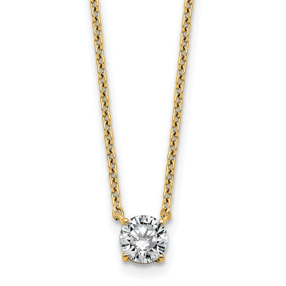 LGGN 14k 1/2 carat Lab Grown Diamond VS+ F+ Round Complete Four Prong 18 inch Solitaire Necklace