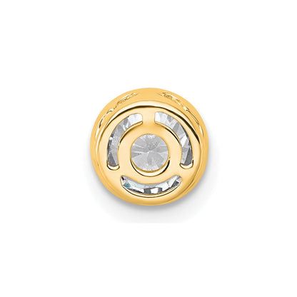 LGGP 14k 3/4 carat Lab Grown Diamond VS+ F+ Round Complete Bezel Set Chain Slide Pendant