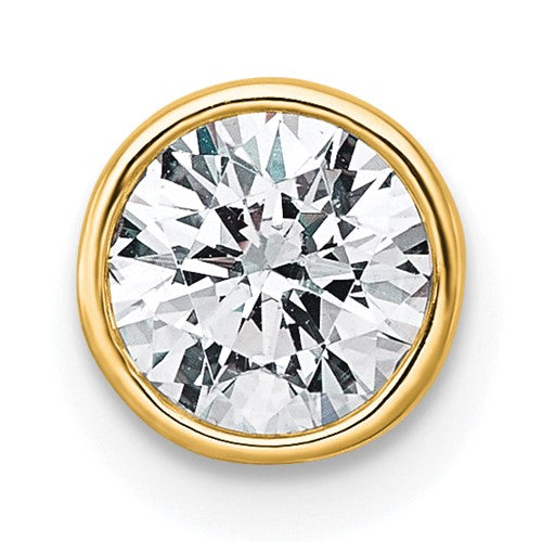 LGGP 14k 3/4 carat Lab Grown Diamond VS+ F+ Round Complete Bezel Set Chain Slide Pendant