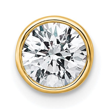 LGGP 14k 3/4 carat Lab Grown Diamond VS+ F+ Round Complete Bezel Set Chain Slide Pendant