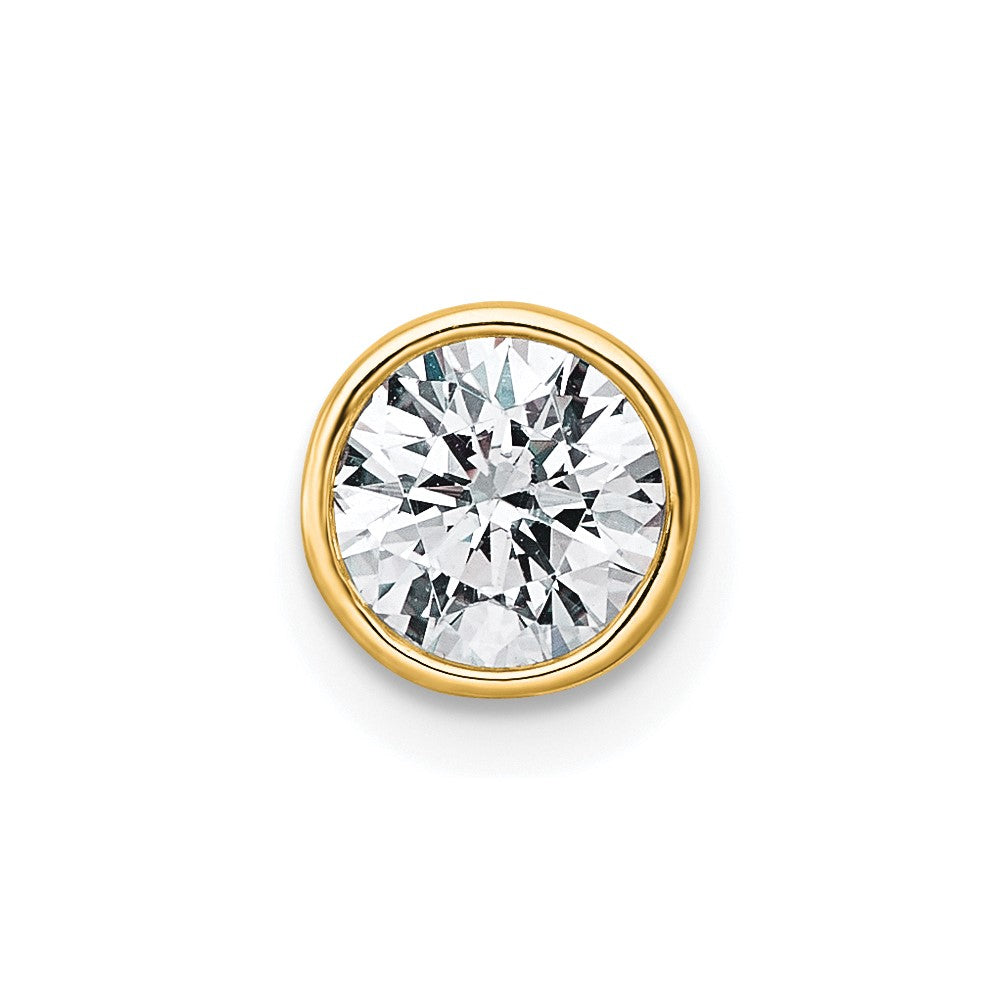 LGGP 14k 3/4 carat Lab Grown Diamond VS+ F+ Round Complete Bezel Set Chain Slide Pendant