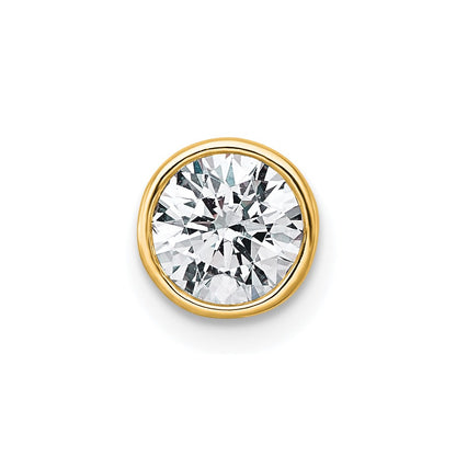 LGGP 14k 3/4 carat Lab Grown Diamond VS+ F+ Round Complete Bezel Set Chain Slide Pendant