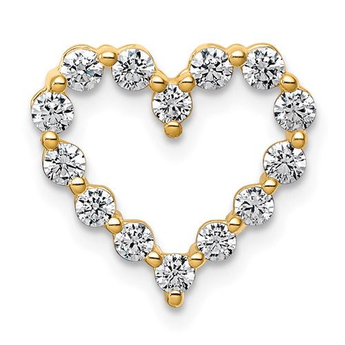 14k 1/2 carat Lab Grown Diamond VS+ F+ Complete Heart Chain Slide Pendant