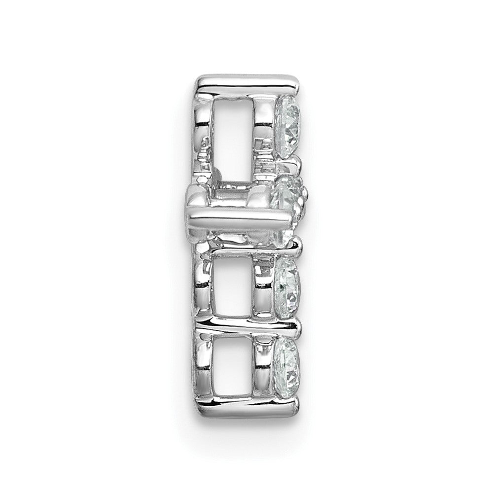 LGGC 14k White Gold 1/4 carat Lab Grown Diamond VS+ F+ Complete Cross Chain Slide Pendant