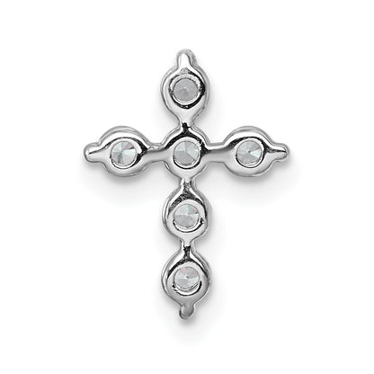 LGGC 14k White Gold 1/4 carat Lab Grown Diamond VS+ F+ Complete Cross Chain Slide Pendant