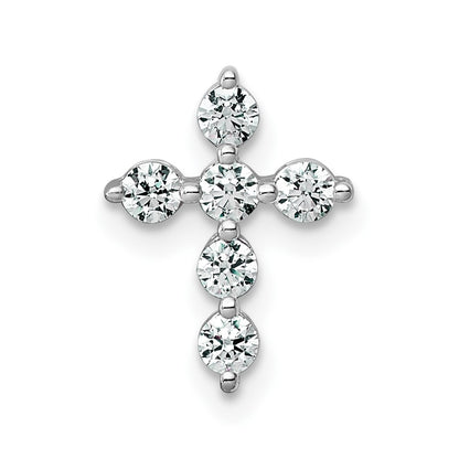 LGGC 14k White Gold 1/4 carat Lab Grown Diamond VS+ F+ Complete Cross Chain Slide Pendant