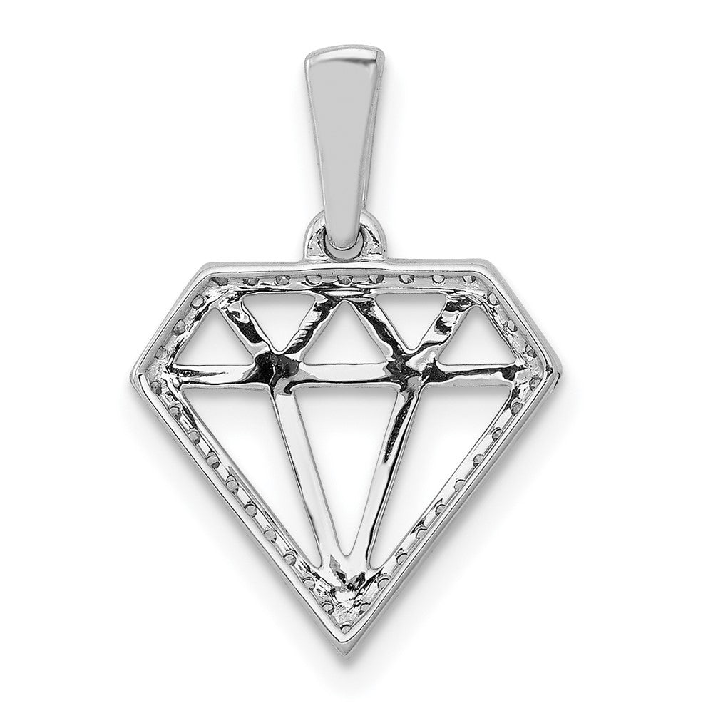 DGP 14k White Gold Diamond Gemstone-shape Pendant