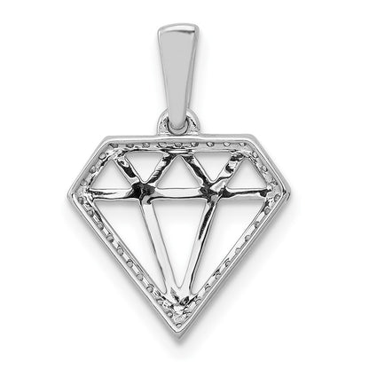 DGP 14k White Gold Diamond Gemstone-shape Pendant