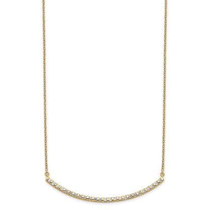 LGGN 14k 1/2 carat Lab Grown Diamond VS/SI+ G+ Complete 18 inch Curved Bar Necklace