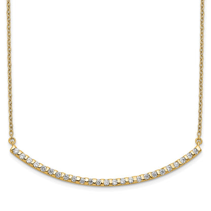LGGN 14k 1/2 carat Lab Grown Diamond VS/SI+ G+ Complete 18 inch Curved Bar Necklace