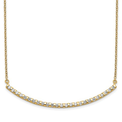 LGGN 14k 1/2 carat Lab Grown Diamond VS/SI+ G+ Complete 18 inch Curved Bar Necklace