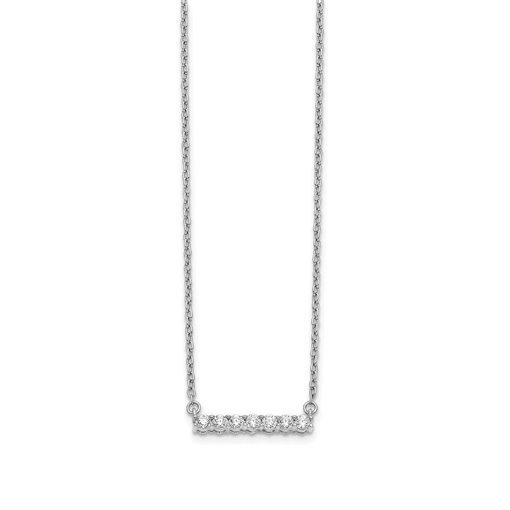 LGWN 14k White Gold 1/4 carat Lab Grown Diamond VS/SI+ G+ Complete 18 inch Bar Necklace
