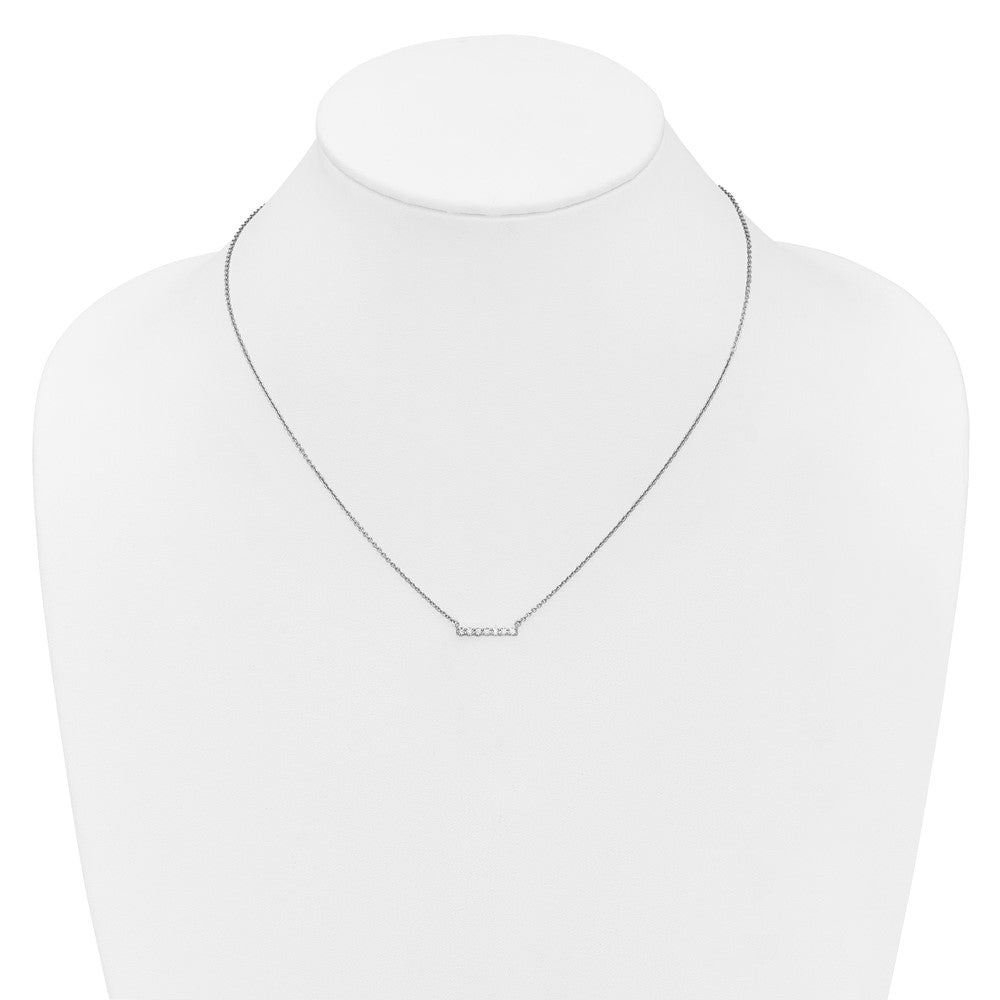 LGWN 14k White Gold 1/4 carat Lab Grown Diamond VS/SI+ G+ Complete 18 inch Bar Necklace