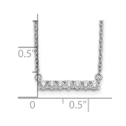 LGWN 14k White Gold 1/4 carat Lab Grown Diamond VS/SI+ G+ Complete 18 inch Bar Necklace