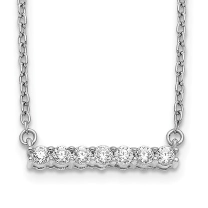 LGWN 14k White Gold 1/4 carat Lab Grown Diamond VS/SI+ G+ Complete 18 inch Bar Necklace