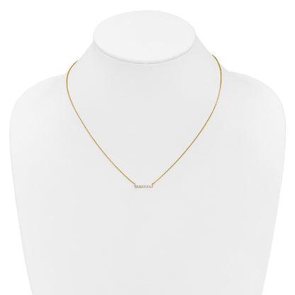 LGYN 14k 1/4 carat Lab Grown Diamond VS/SI+ G+ Complete 18 inch Bar Necklace