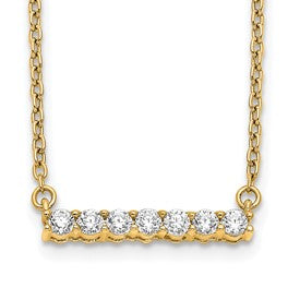LGYN 14k 1/4 carat Lab Grown Diamond VS/SI+ G+ Complete 18 inch Bar Necklace