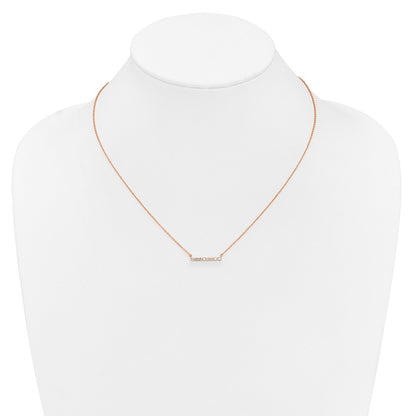 LGYG 14k Rose Gold 1/3 carat Lab Grown Diamond VS/SI+ G+ Complete 18 inch Bar Necklace