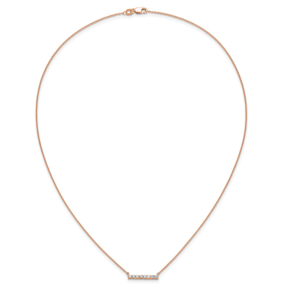 LGYG 14k Rose Gold 1/3 carat Lab Grown Diamond VS/SI+ G+ Complete 18 inch Bar Necklace