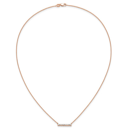 LGYG 14k Rose Gold 1/3 carat Lab Grown Diamond VS/SI+ G+ Complete 18 inch Bar Necklace