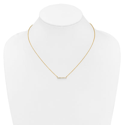 LGYN 14k 1/3 carat Lab Grown Diamond VS/SI+ G+ Complete 18 inch Bar Necklace