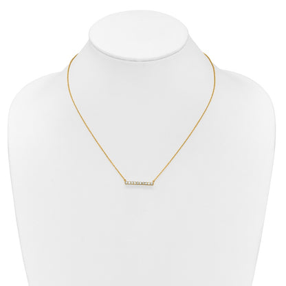 14k 1/2 carat Lab Grown Diamond VS/SI+ G+ Complete 18 inch Bar Necklace