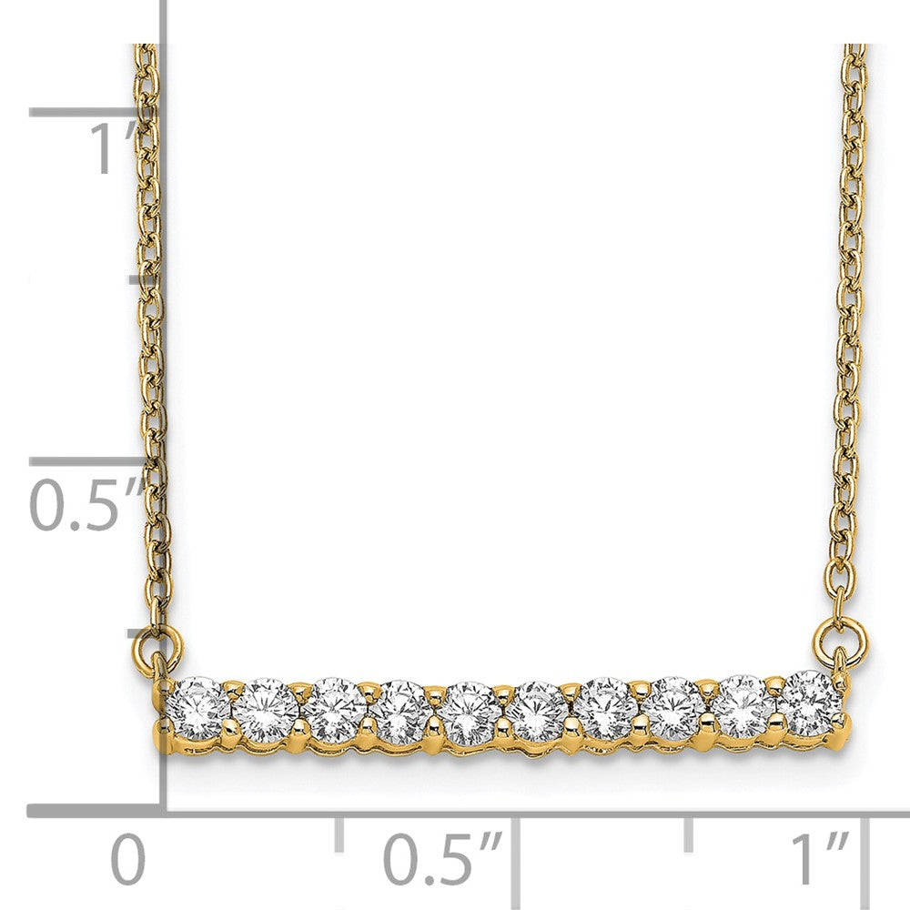 14k 1/2 carat Lab Grown Diamond VS/SI+ G+ Complete 18 inch Bar Necklace