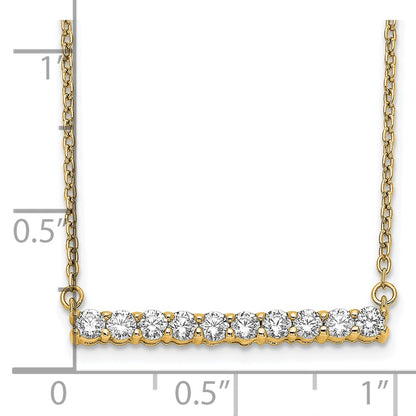 14k 1/2 carat Lab Grown Diamond VS/SI+ G+ Complete 18 inch Bar Necklace