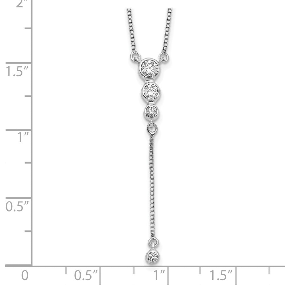 LGWN 14k White Gold 1/4 carat Lab Grown Diamond VS/SI+ G+ 17.5 inch Dangle Necklace