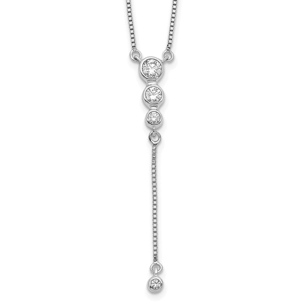 LGWN 14k White Gold 1/4 carat Lab Grown Diamond VS/SI+ G+ 17.5 inch Dangle Necklace