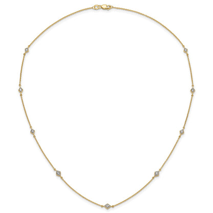 LGYN 14k 1/2 carat Lab Grown Diamond VS/SI+ G+ Nine Station 18 inch Necklace