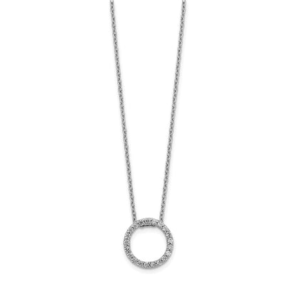 LGWN 14k White Gold 1/4 carat Lab Grown Diamond VS/SI+ G+ 18 inch Round Pendant Necklace