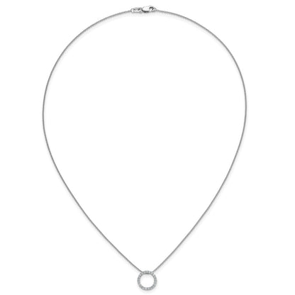 LGWN 14k White Gold 1/4 carat Lab Grown Diamond VS/SI+ G+ 18 inch Round Pendant Necklace
