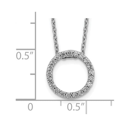 LGWN 14k White Gold 1/4 carat Lab Grown Diamond VS/SI+ G+ 18 inch Round Pendant Necklace