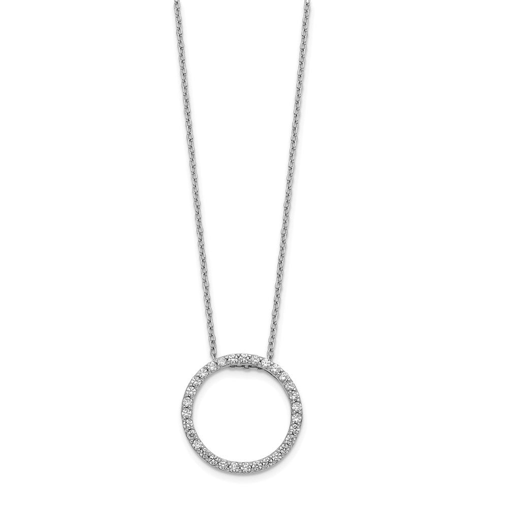 LGGN 14k White Gold 1/2 carat Lab Grown Diamond VS/SI+ G+ 18 inch Round Pendant Necklace